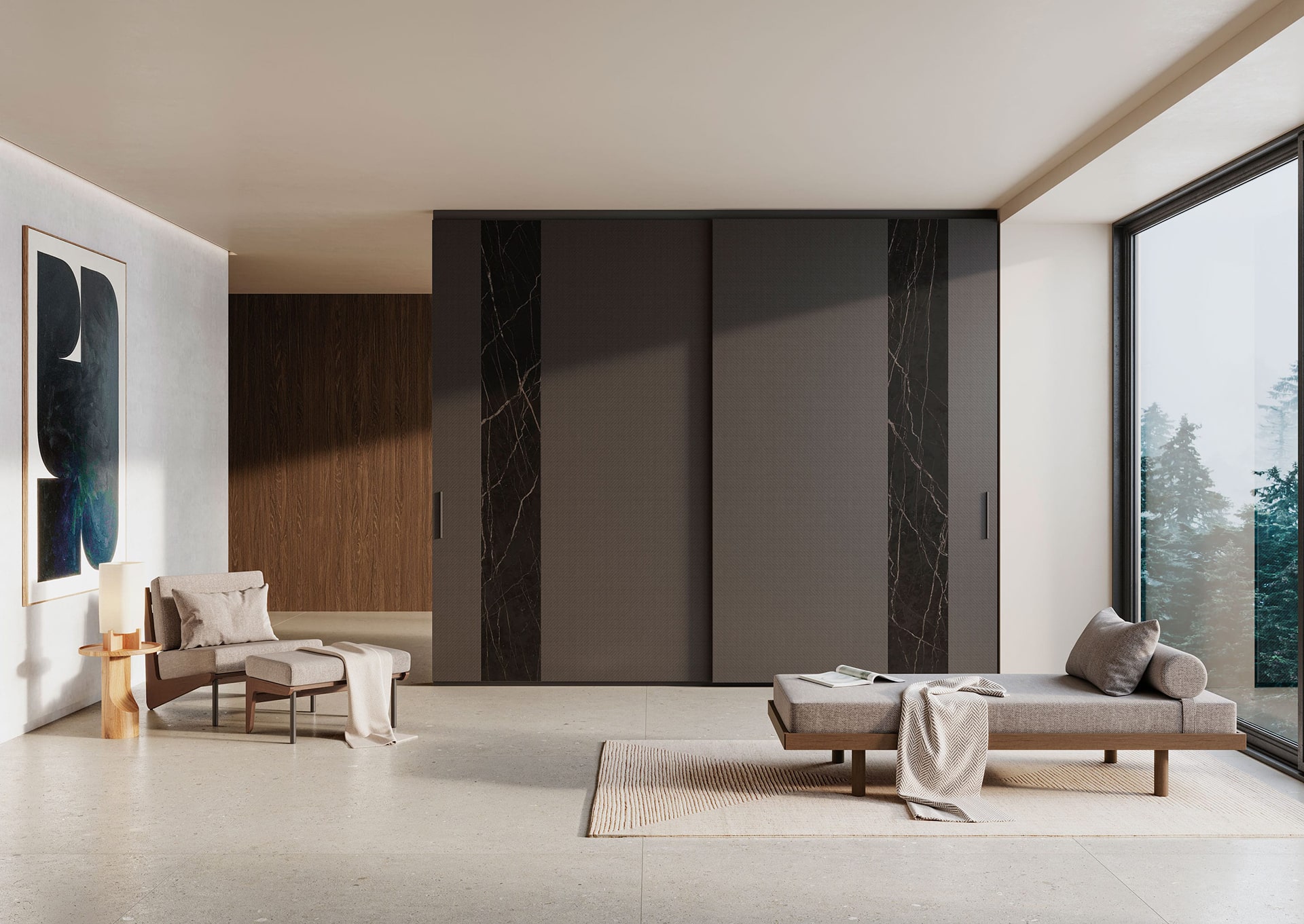 Armoires de luxe Panoramic S Suspendu proposition d’armoire suspendue de luxe alliant précision et élégance minimaliste Armoires de luxe Panoramic S Suspendu avec design contemporain suspendu légèreté et équilibre visuel