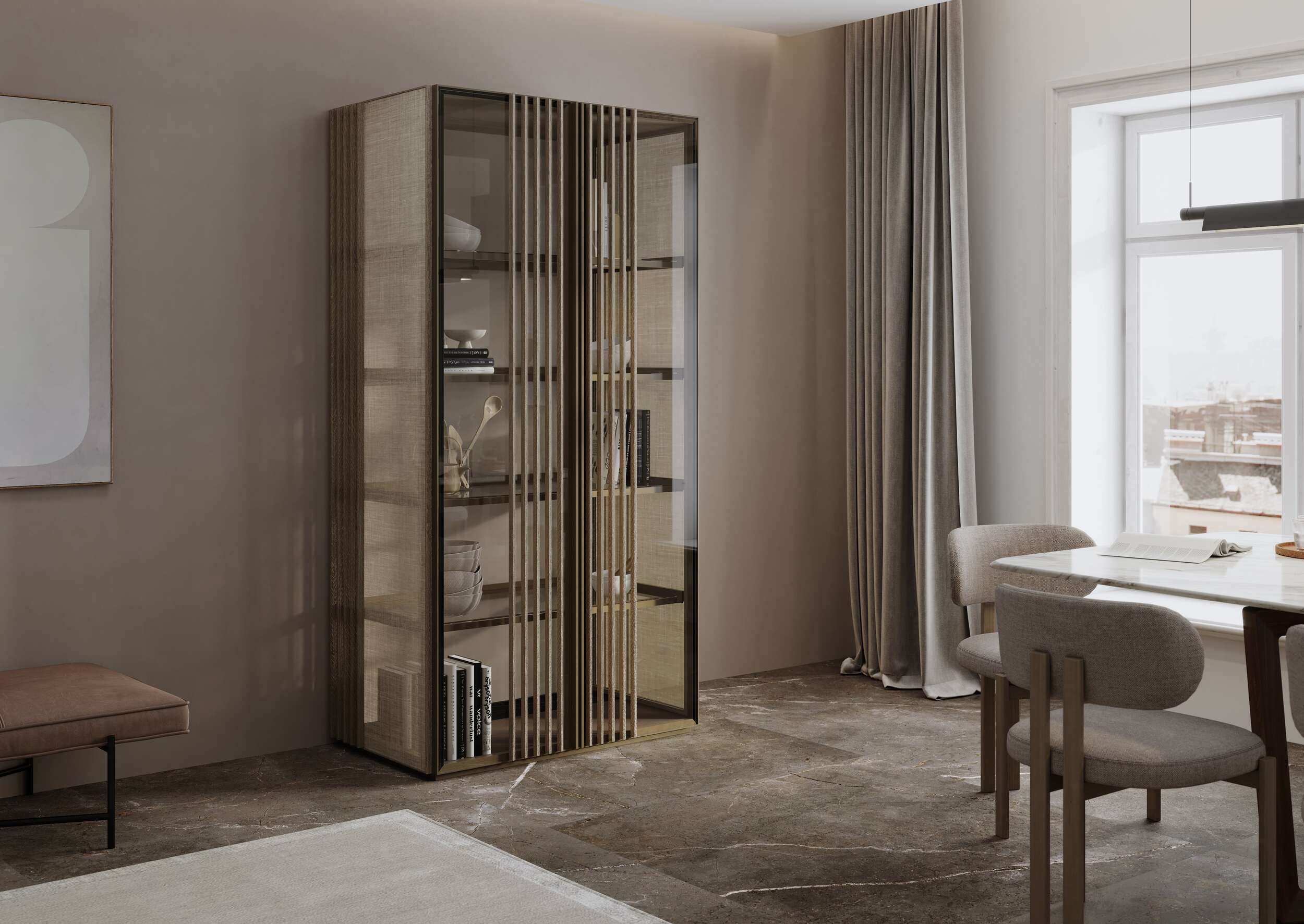 Armoires de luxe verticale nara 1c | uecko — proportions précises, design épuré Armoires de luxe armoire verticale 1c de la collection nara de uecko aux proportions précises et design épuré